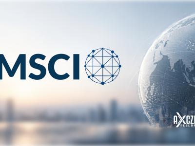 MSCI logo beside a glass globe showing Asia and a city skyline